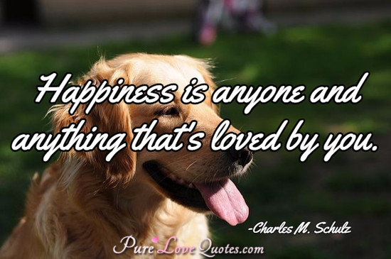 Happiness is anyone and anything that's loved by you.