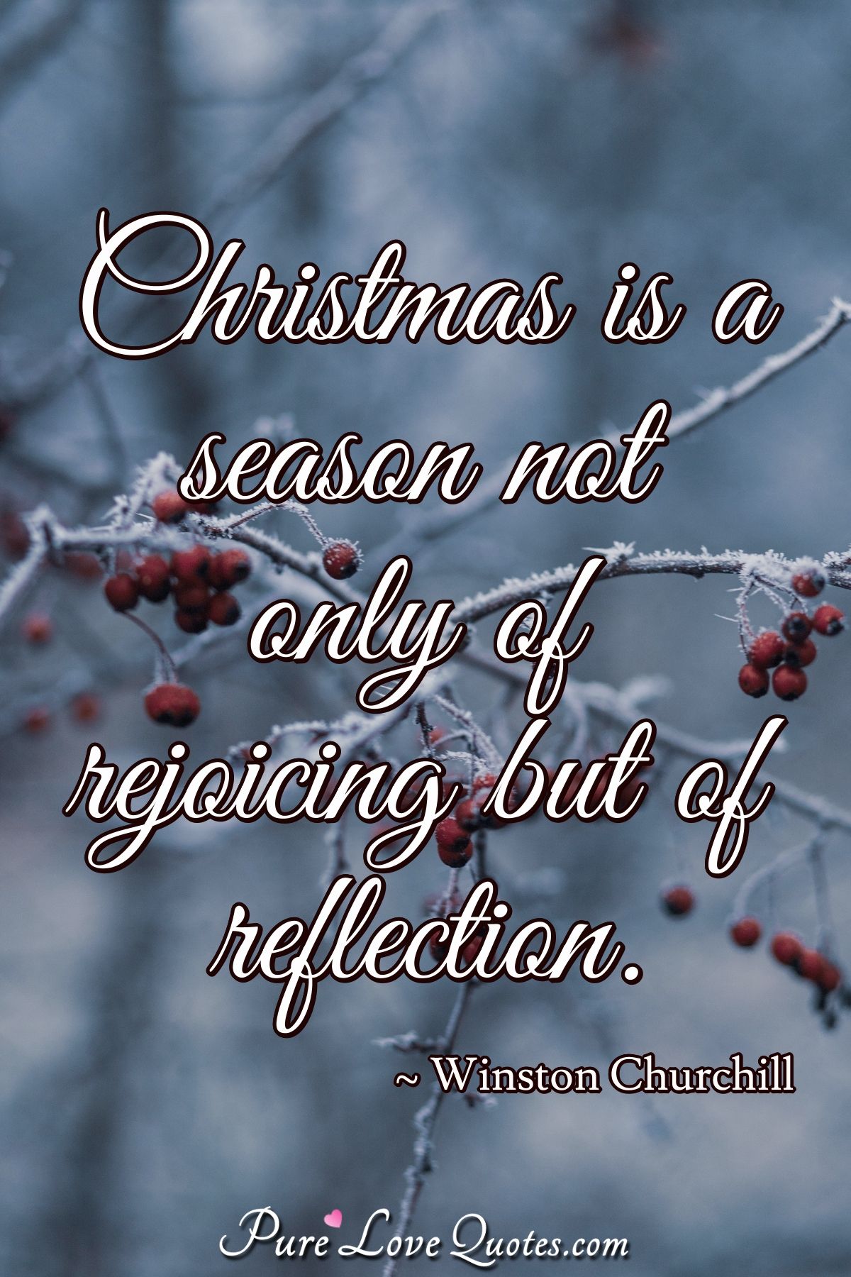 Christmas is a season not only of rejoicing but of reflection.  PureLoveQuotes