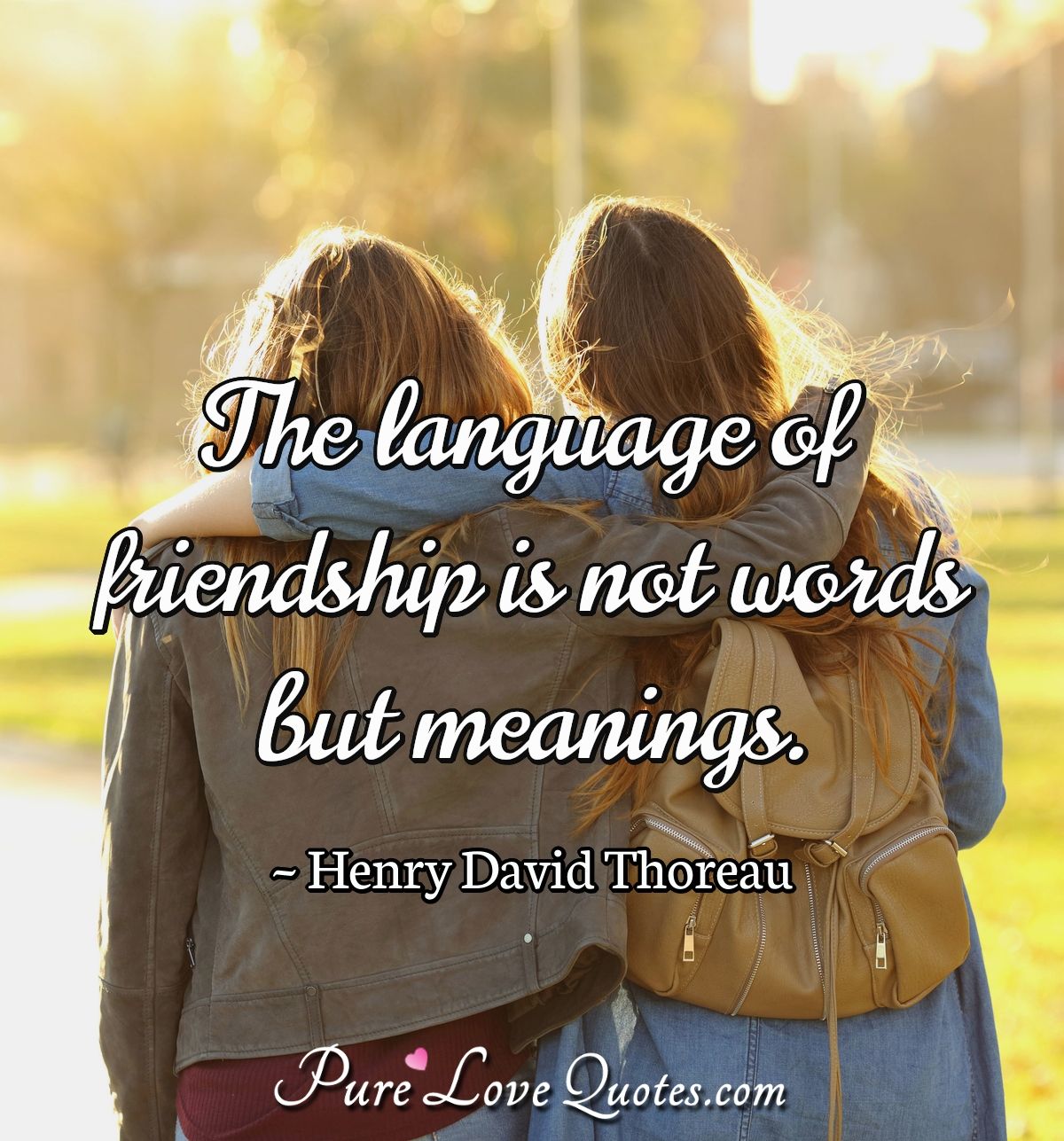 The language of friendship is not words but meanings. - Henry David Thoreau