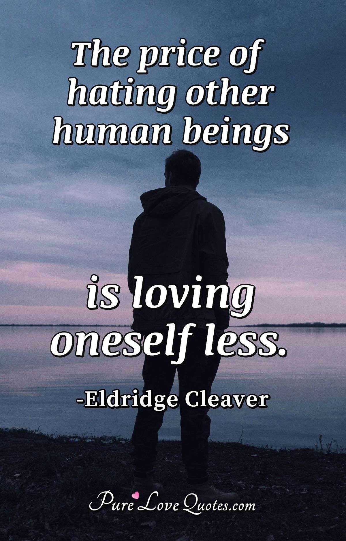 The price of hating other human beings is loving oneself less. - Eldridge Cleaver