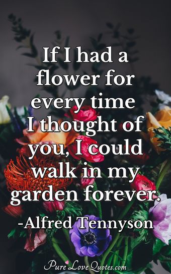 If I had a flower for every time I thought of you, I could walk in my ...