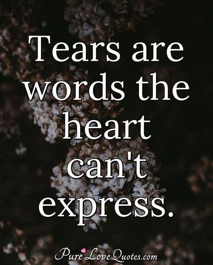 Tears are words the heart can't express. - Anonymous