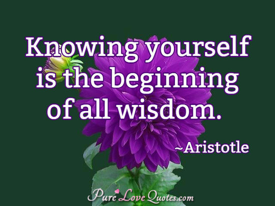 Knowing yourself is the beginning of all wisdom.